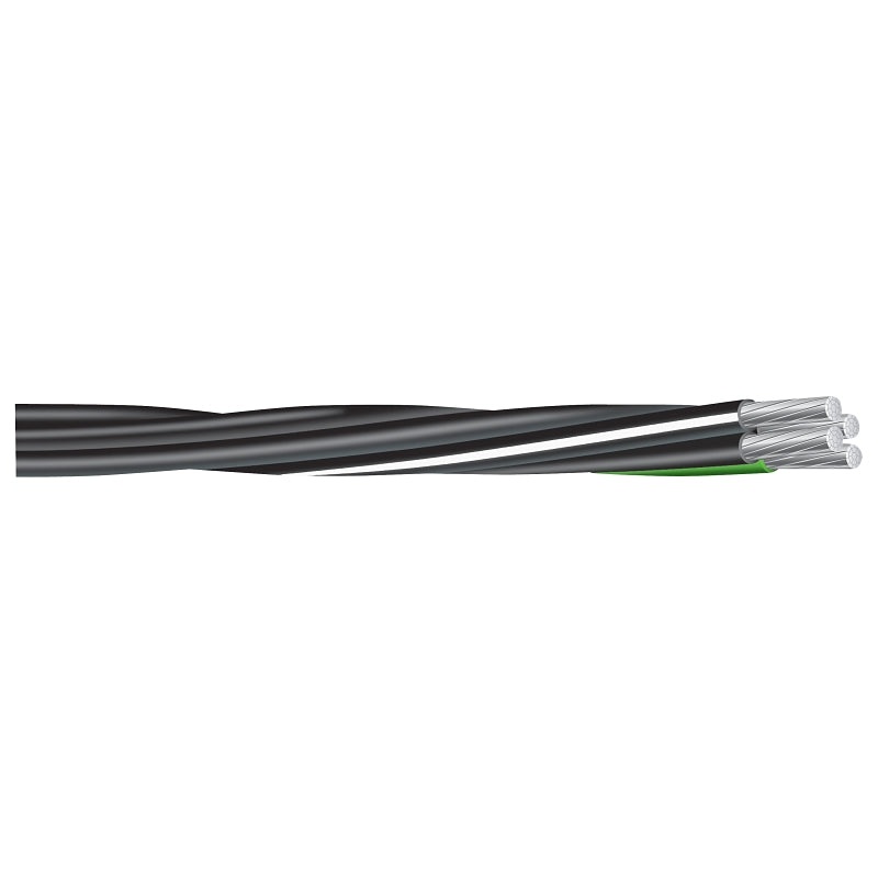 Southwire Compact Stranded 8000 Series 4/04/02/04X500MBL Service Entrance Cable, 200 A, 4-Conductor, Aluminum Conductor