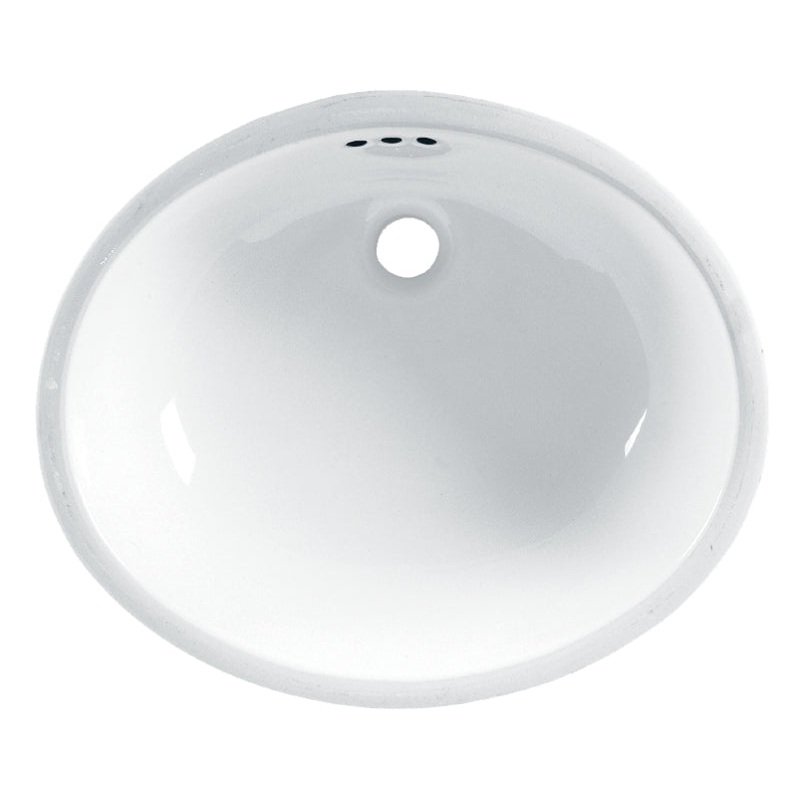 American Standard Ovalyn Series 0496221.021 Under Counter Sink, Oval Basin, 4 in Faucet Centers, 3-Deck Hole, Bone