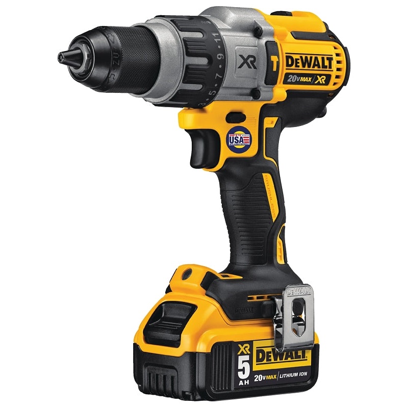 DEWALT DCD996P2 Hammer Drill Kit, Battery Included, 20 V, 5 Ah, 1/2 in Chuck, Ratcheting Chuck, 0 to 38,250 bpm