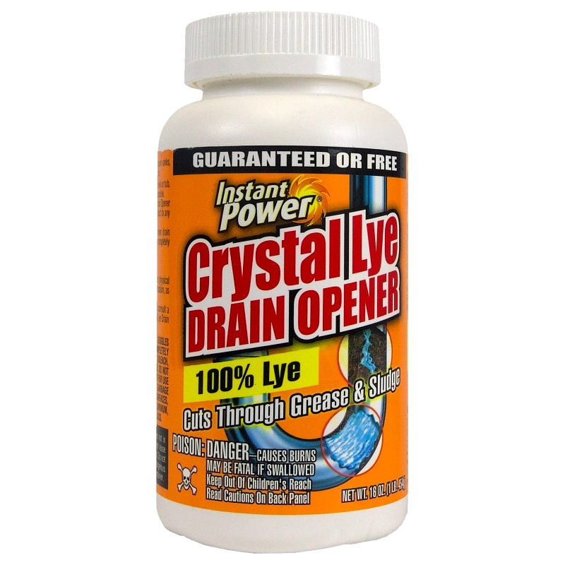 Instant Power 1650 Crystal Lye Drain Opener, Solid, White, Odorless, 1 lb