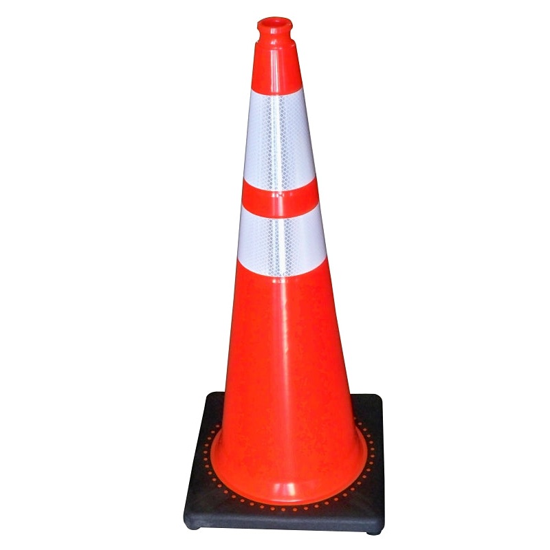 JBC Revolution RS Series RS90055CT3M64 Traffic Safety Cone, 36 in H Cone, PVC Cone, Fluorescent Orange Cone