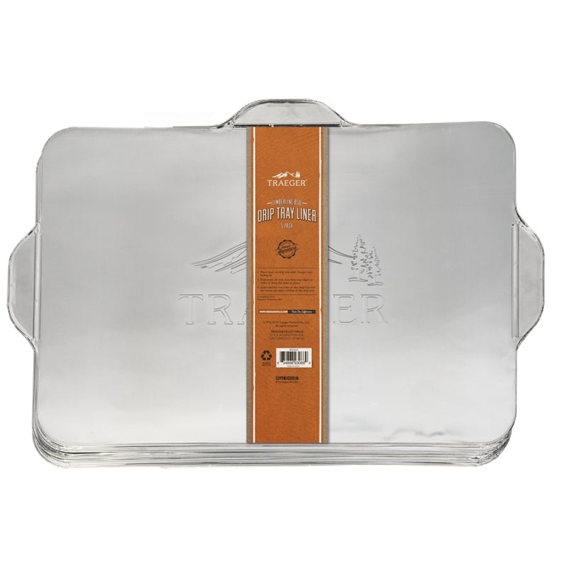 Traeger BAC522 Drip Tray Liner, For: Timberline 850 Grill, Aluminum, 5/PK