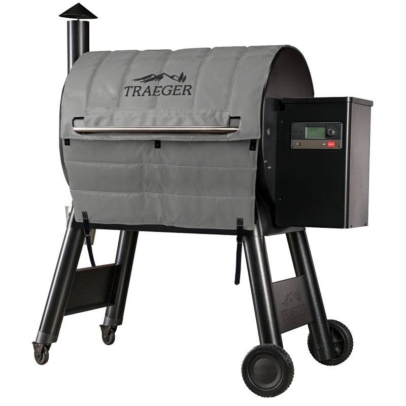 Traeger BAC627 Insulated Blanket Grill Cover, 32.3 in D, 48.6 in W, 1/2 in H, Fabric, Gray