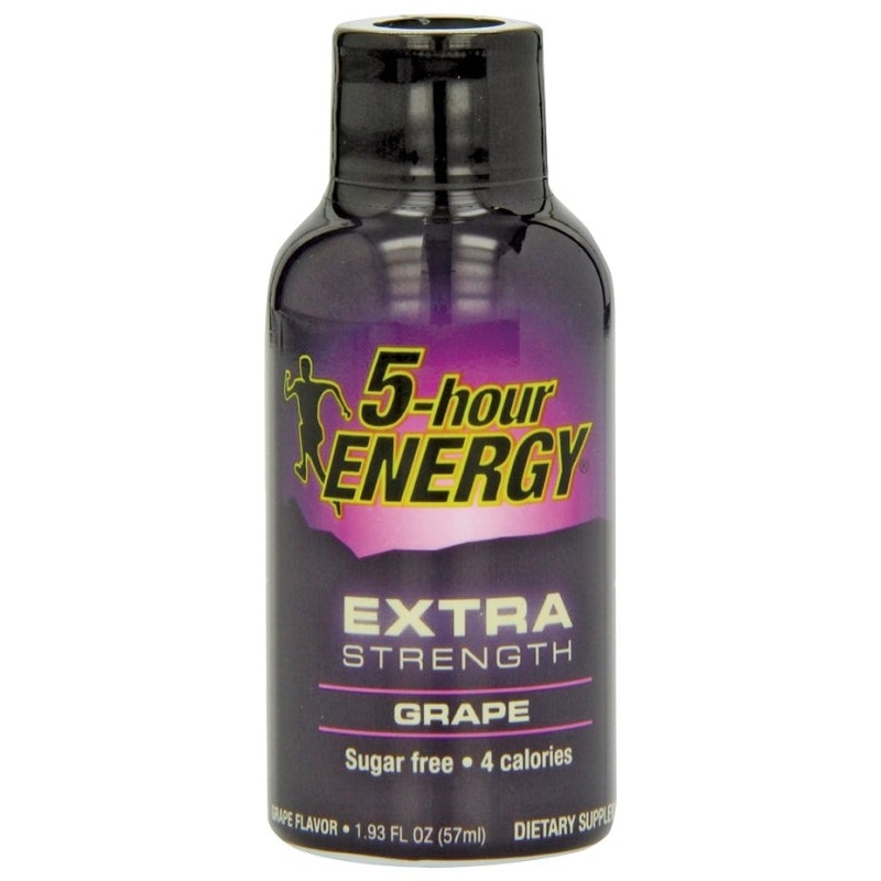 5-hour ENERGY 728127 Sugar-Free Energy Drink, Liquid, Grape, 1.93 oz Bottle, Pack of 12