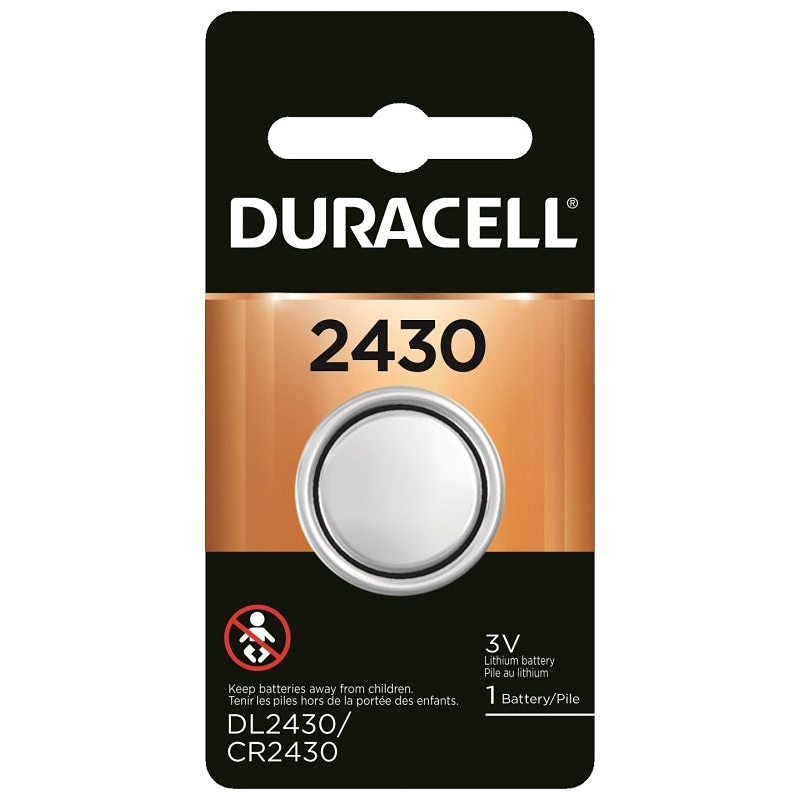 Duracell DL2430BPK Battery, 3 V Battery, 270 mAh, CR2430 Battery, Lithium, Manganese Dioxide, Pack of 6