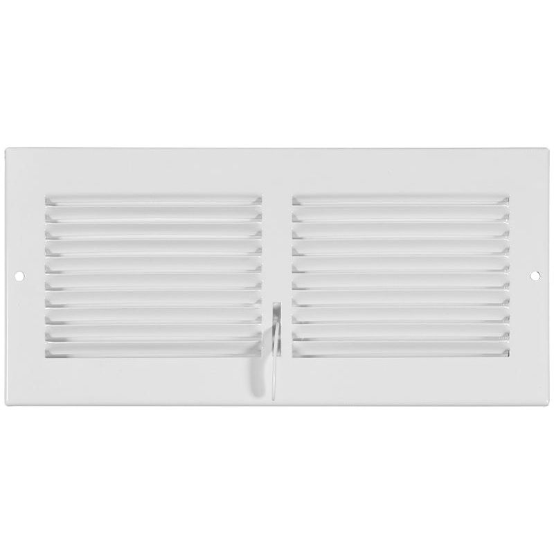 Imperial RG0606 Sidewall Register, 14 in L, 6 in W, 20 deg Air Deflection, Steel, White