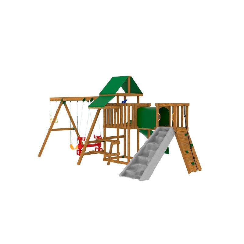 Playstar PS 7481 Series Ready-to-Assemble Playset Kit, Specifications: 23 sq-ft Play Deck, 13 Activities