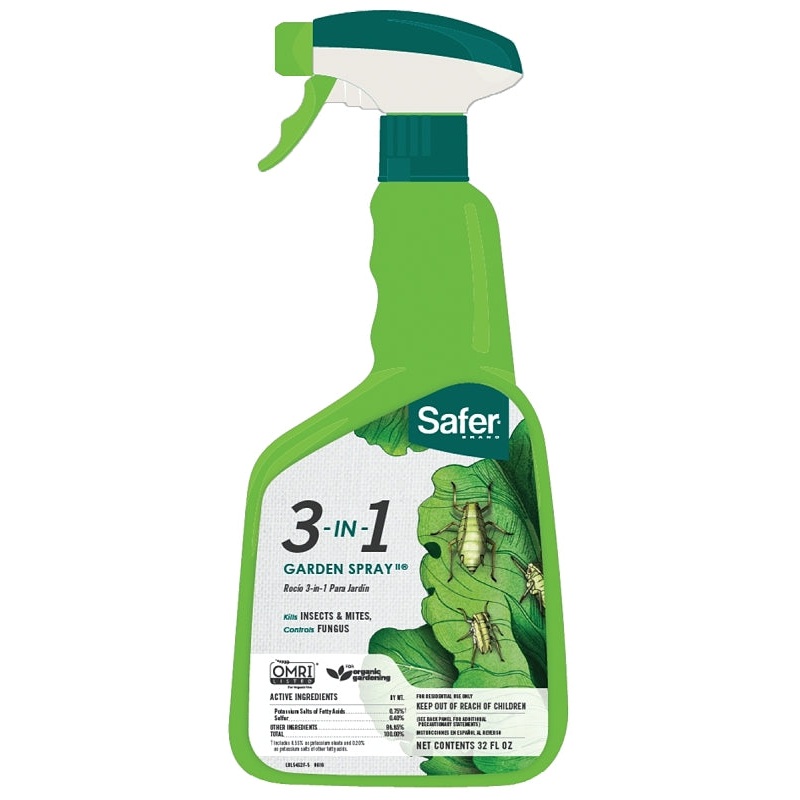 Safer 5452-6 Garden Spray, Liquid, 32 oz Bottle