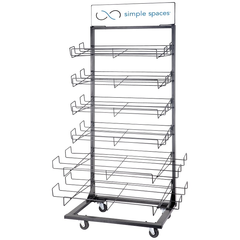 Simple Spaces RK-A01 Door Mat Display Stand, 220 lb, 40-1/2 in OAW, 28-1/2 in OAD, 75-1/4 in OAH, 6-Shelf, Metal