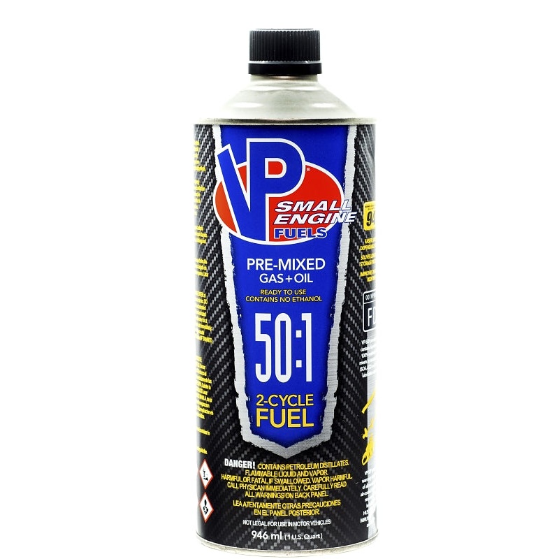 VP Racing 6235 50:1 Pre-Mixed Small Engine Fuel, Hydrocarbon, Blue, 1 qt, Pack of 8