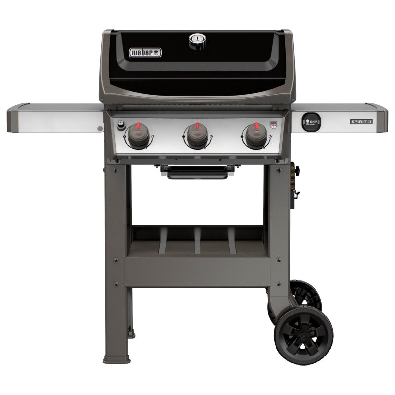 Weber Spirit II E-310 45010001 Gas Grill, 30,000 Btu/hr BTU, Liquid Propane, 3 -Burner, Smoker Included: No, Black