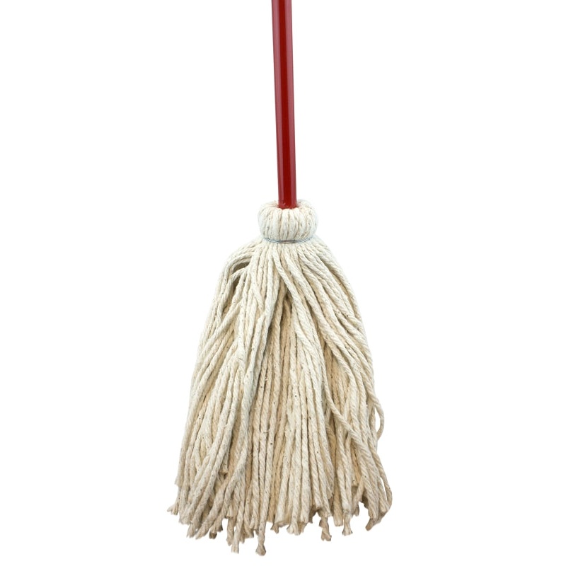 Zephyr 11012 Deck Mop, 12 oz Headband, 48 in L, Cotton Mop Head, Natural Mop Head, Metal Handle