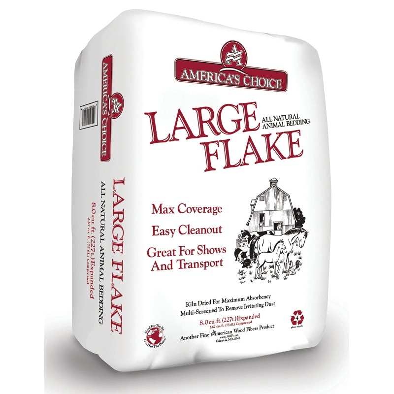 America’s Choice 532.67P2LGEAC Flake Animal Bedding, Softwood, Natural