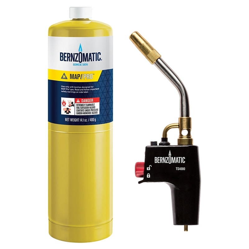 BernzOmatic TS4000ZKC Torch Kit, Includes: TS4000 Torch and 14.1 oz MAP-Pro Cylinder, Pack of 3