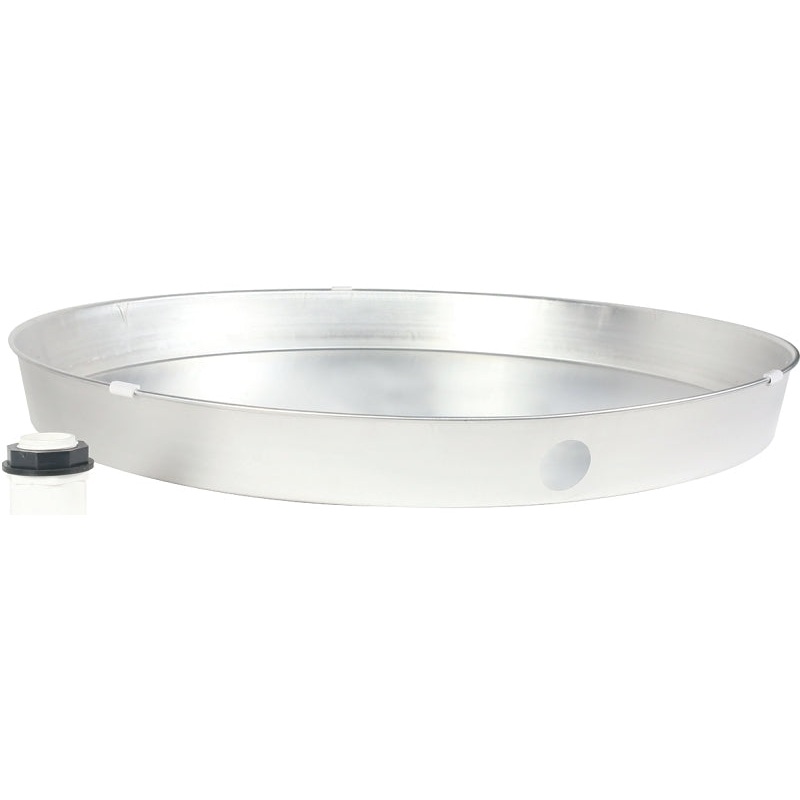 Camco USA 20810 Recyclable Drain Pan, Aluminum, For: Gas or Electric Water Heaters, 26 in ID x 2-1/4 in D