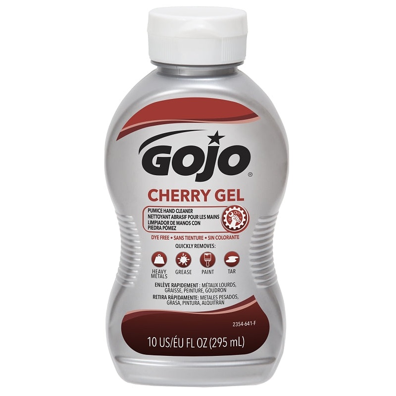 Gojo 2354-08 Hand Cleaner, Gel, Red, Cherry, 10 oz, Squeeze Bottle, Pack of 8