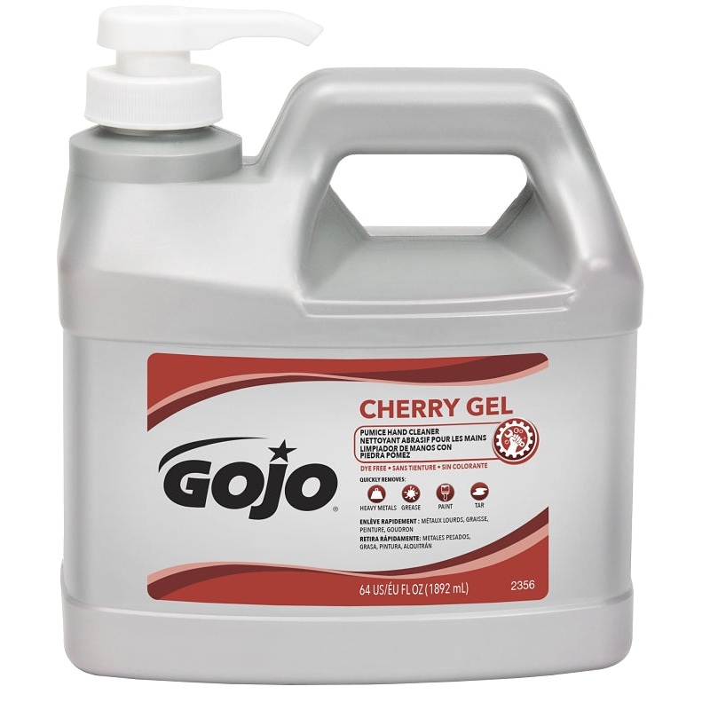 Gojo 2356-04 Hand Cleaner, Gel, Red, Cherry, 0.5 gal, Bottle, Pack of 4