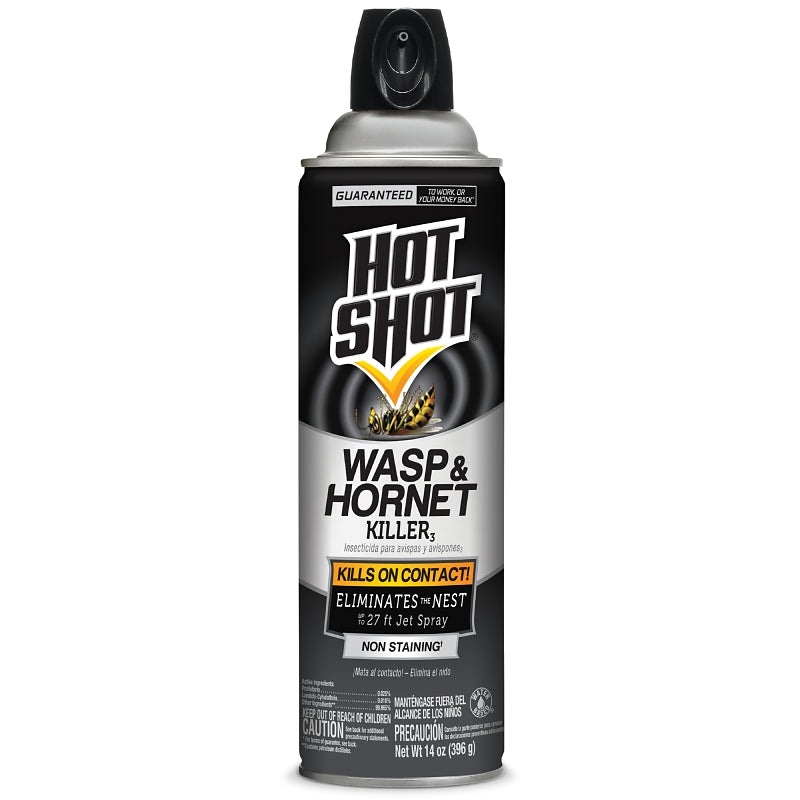 Hot Shot HG-13415 Wasp and Hornet Killer, Pressurized Liquid, Spray Application, Outdoor, 14 oz, Aerosol Can