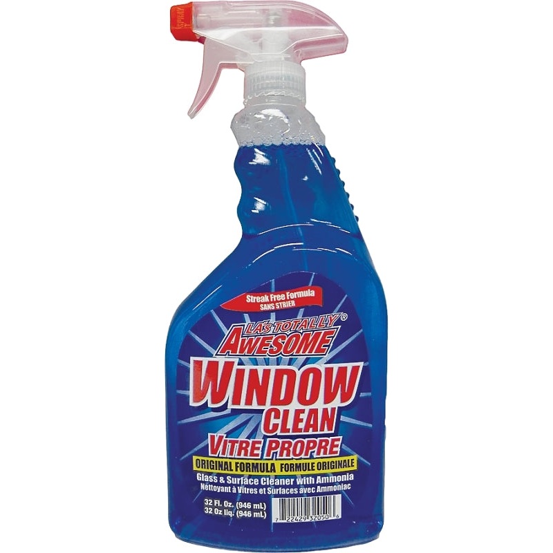 LA’s TOTALLY AWESOME 223 Window Cleaner, 32 oz, Liquid, Ammonia, Blue, Pack of 12