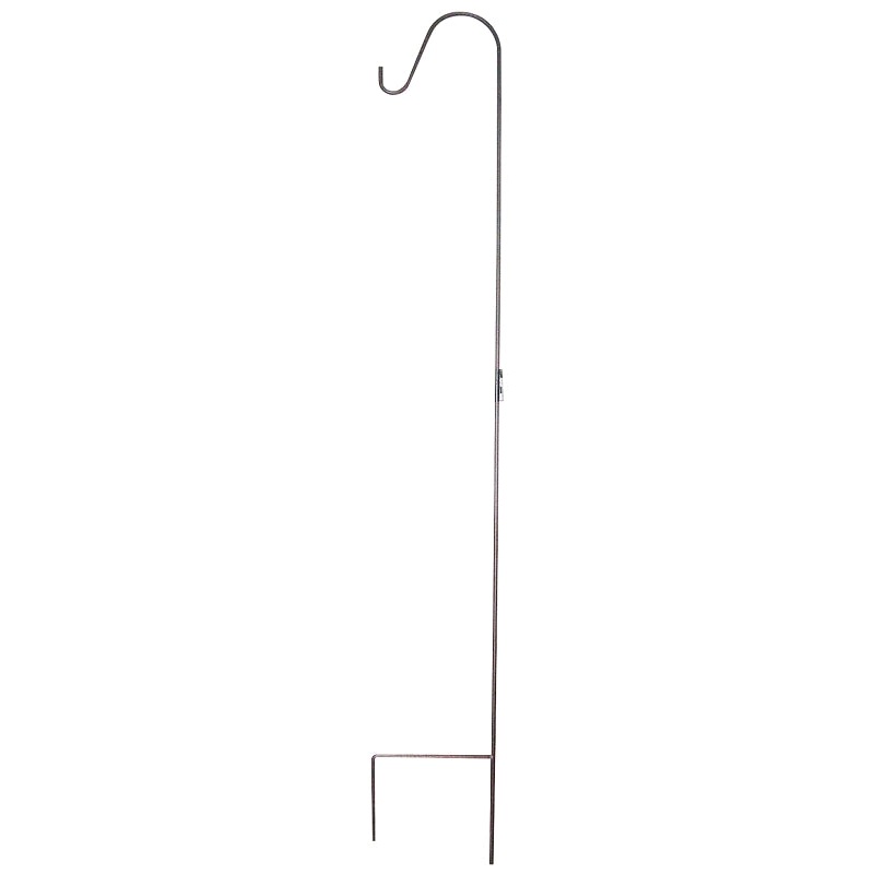 Landscapers Select GB-3089-1 Single Shepherd Hook, 12 in L, 64 in H, Steel, Hammered Bronze, Matte