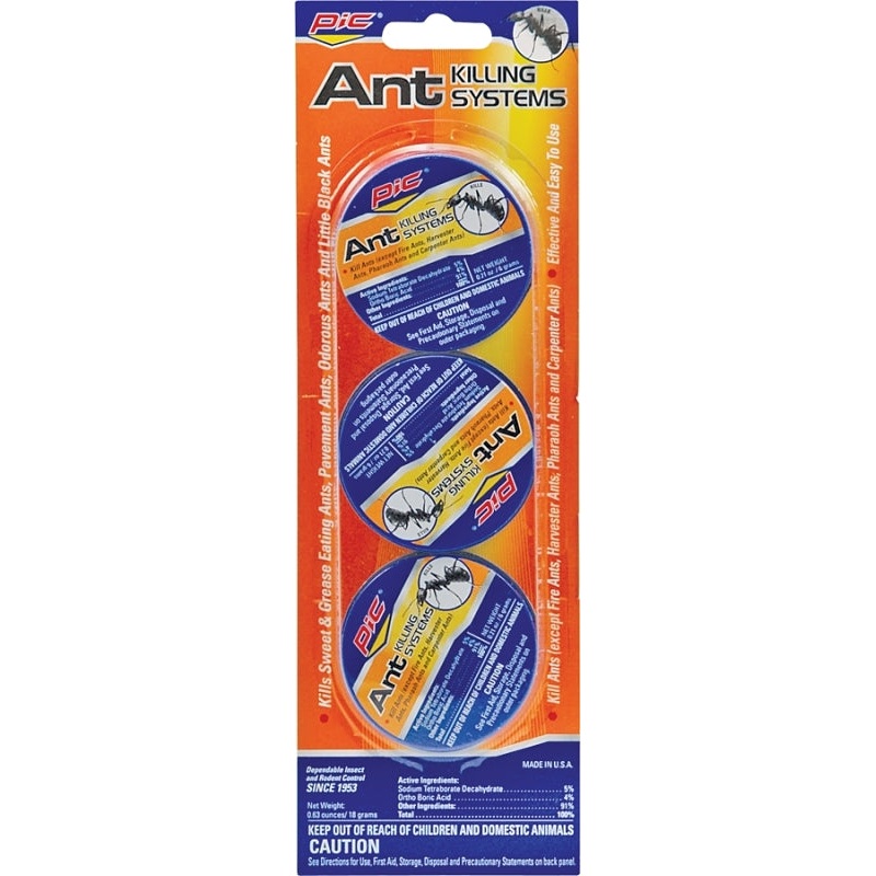 Pic AT-3 Ant Killing System, Paste, Pleasant, Pack of 24