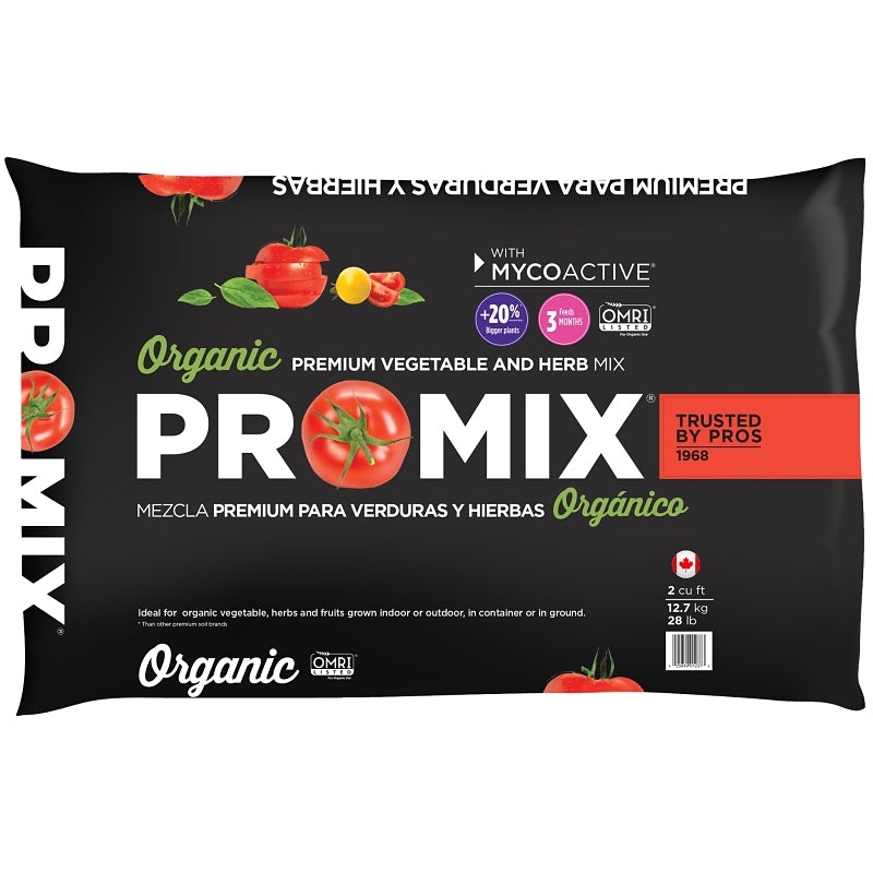 Pro-Mix 1020051RG Vegetable and Herb Mix with MycoActive, 2 cu-ft Coverage Area