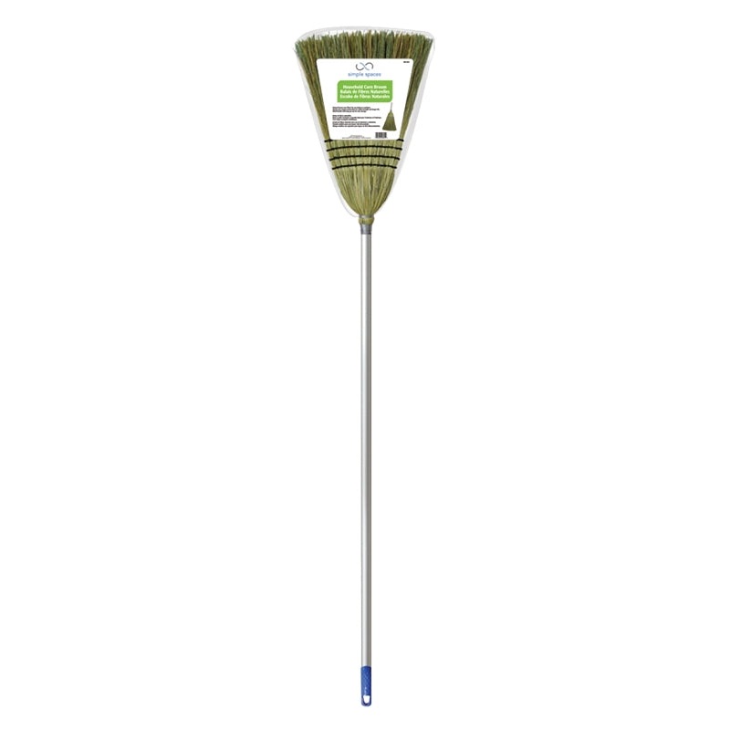 Simple Spaces 105 Household Broom, 11 in Sweep Face, 14-1/2 in L Trim, Natural Fiber Bristle, Natural Bristle, Pack of 6
