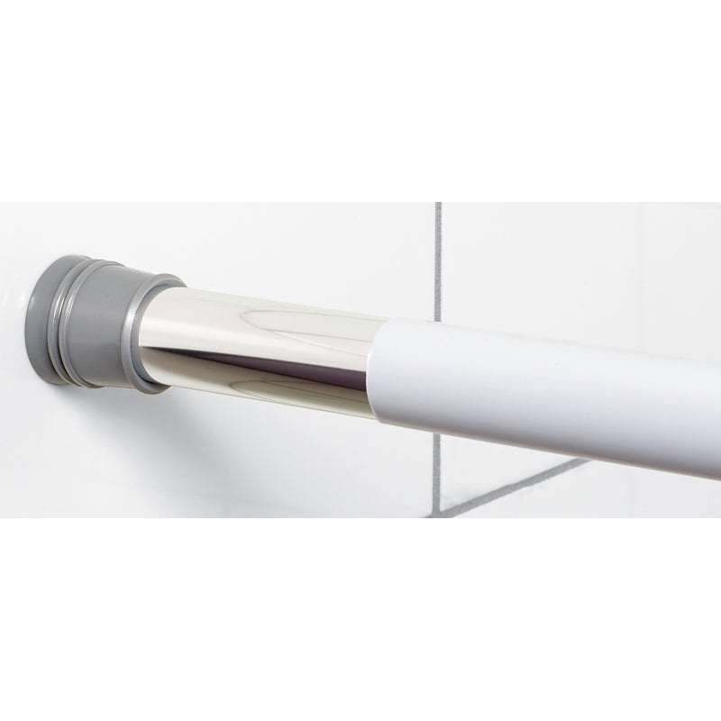 Zenna Home 600W Shower Rod Cover, Rust-Resistant, PVC/Vinyl, White, For: 60 in Shower Rods