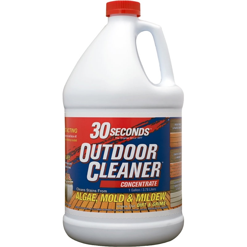 30 Seconds 1G30SJ Outdoor Cleaner, 1 gal, Bottle, Liquid, Bleach, Light Yellow, Pack of 4