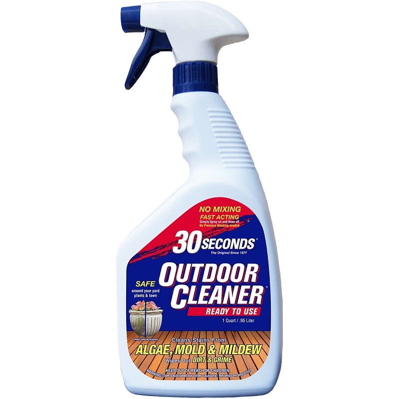 30 Seconds 1Q30SA Outdoor Cleaner, 1 qt, Spray Bottle, Liquid, Light Yellow, Pack of 6