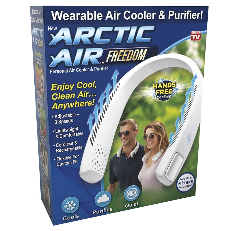 Arctic Air AAFR-MC12/4 Wearable Air Cooler and Purifier, 3.7 V, 3-Speed, 1 cfm Air, White