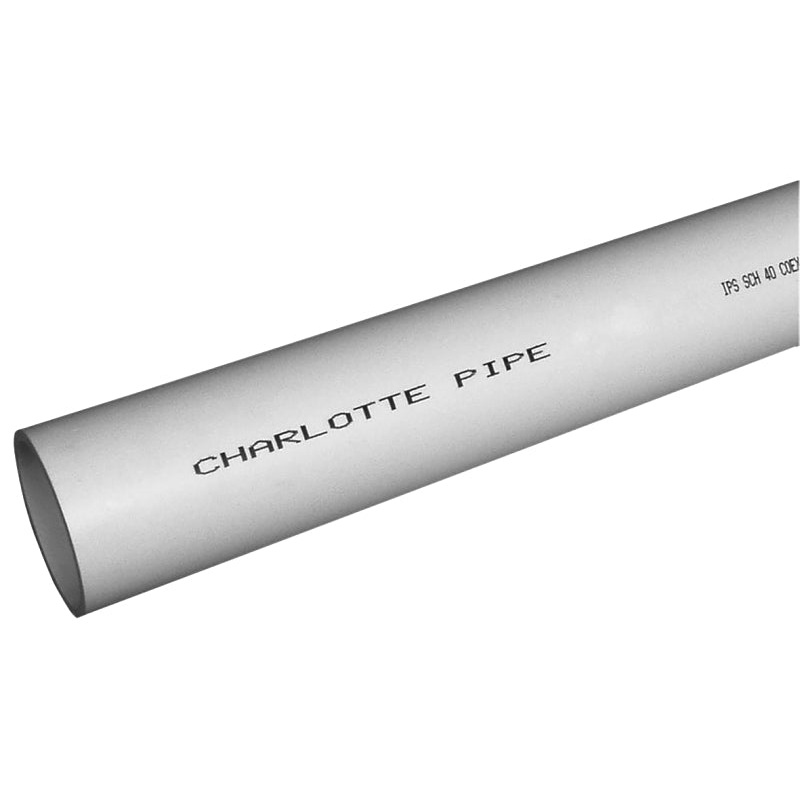 Charlotte Pipe PVC 04200 0600 Pipe, 2 in, 10 ft L, SCH 40 Schedule, Foam/PVC, White