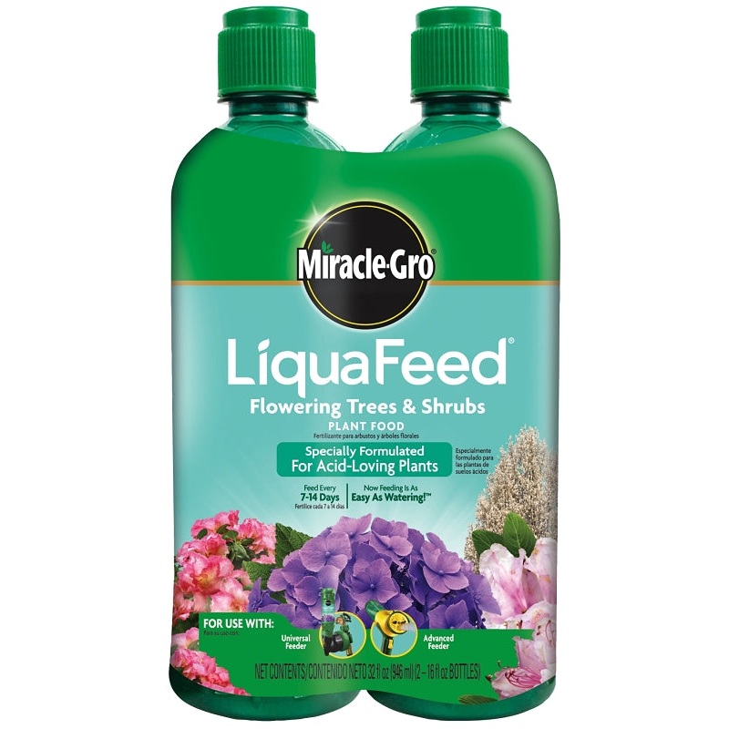 Miracle-Gro LiquaFeed 112100 Flowering Tree and Shrub Plant Food, 16 oz Bottle, Liquid, 9-3-3 N-P-K Ratio