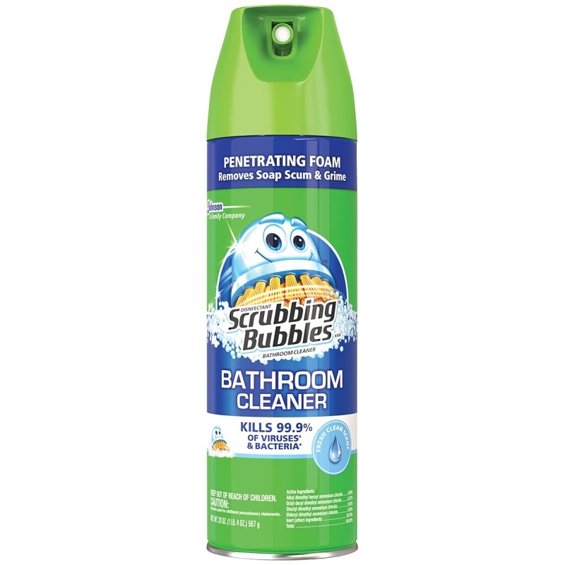 Scrubbing Bubbles 71367 Bathroom Cleaner, 22 oz Aerosol Can, Pleasant Fresh Clean, Yellow