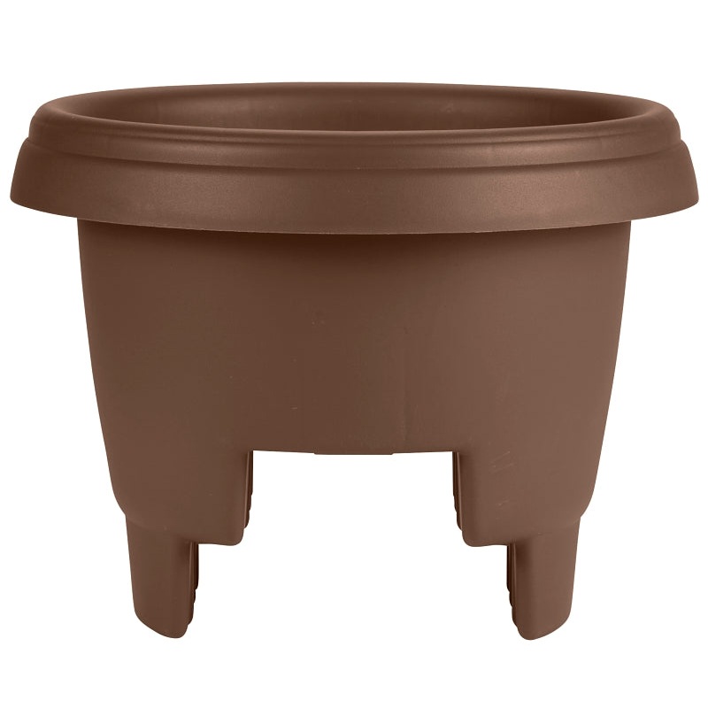 Bloem 136892 Deck Rail Planter, 11.9 in Dia, 9 in H, Poly, Chocolate