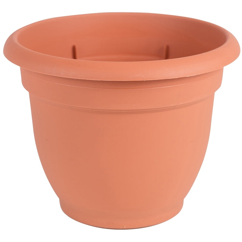 Bloem 20-56106 Planter, 6 in Dia, 5-1/4 in H, 6-1/2 in W, Round, Plastic, Terra Cotta, Pack of 10