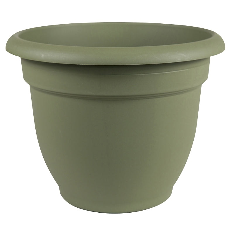 Bloem 20-56408 Planter, 8 in Dia, 7 in H, 8-3/4 in W, Round, Plastic, Living Green, Pack of 10