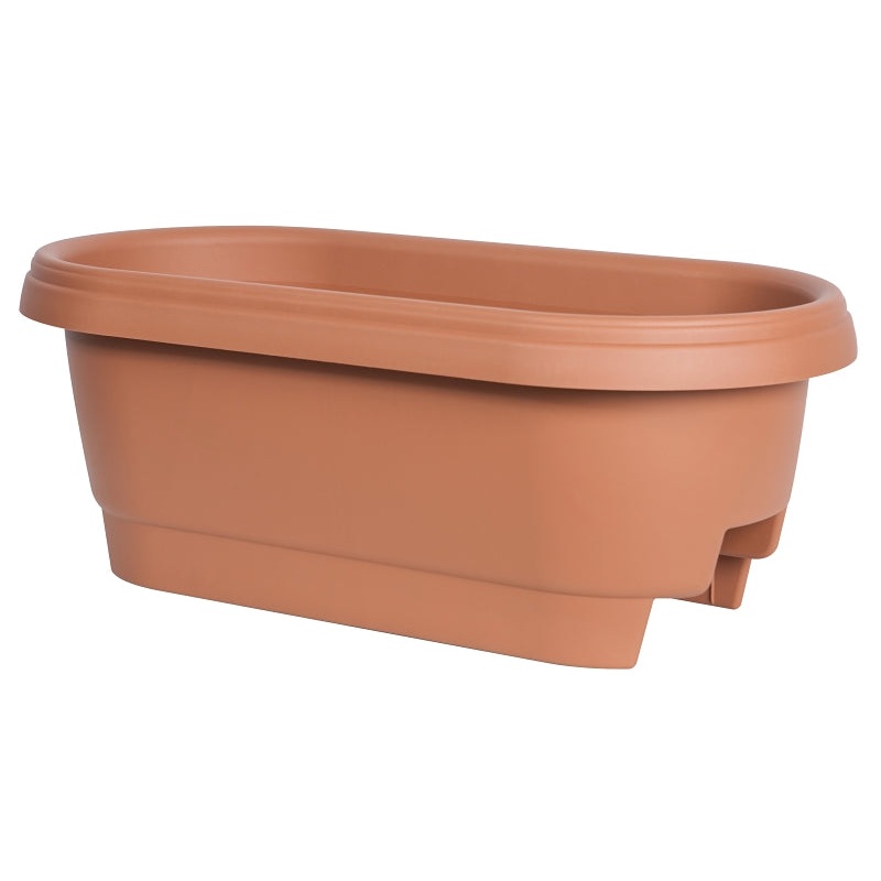 Bloem 477241-1001 Planter, 9 in H, 11.9 in W, 23.9 in D, Plastic, Terra Cotta, Matte