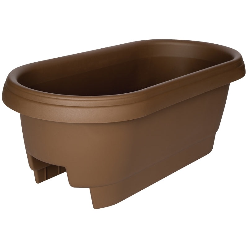 Bloem 477245-1001 Planter, 9 in H, 11.9 in W, 23.9 in D, Plastic, Chocolate, Matte