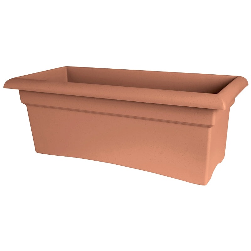 Bloem 57026C Deck Box, 11.7 in H, 26 in W, 9.8 in D, Square, Plastic, Terracotta