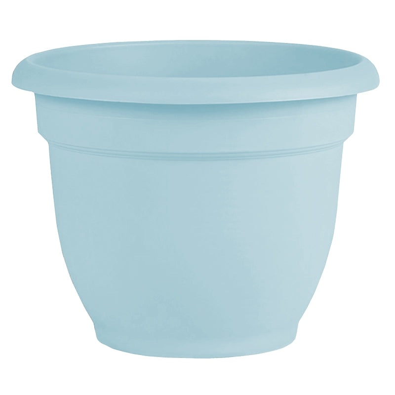 Bloem AP0837 Planter, 6.8 in H, 8-3/4 in W, 8-3/4 in D, Round, Plastic, Misty Blue