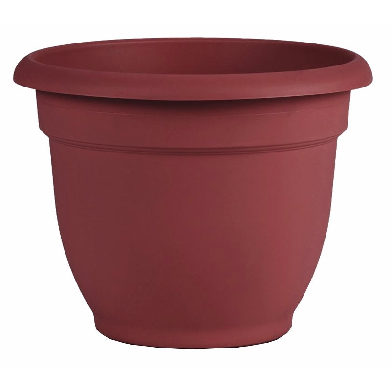 Bloem AP1013 Planter, 10 in Dia, 8-1/2 in H, 10.8 in W, 10.8 in D, Round, Plastic, Burnt Red