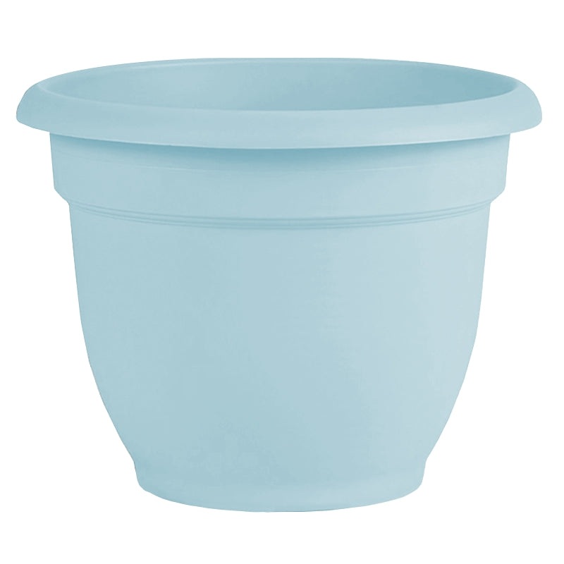 Bloem AP1037 Planter, 8-1/2 in H, 10.8 in W, 10.8 in D, Round, Plastic, Misty Blue