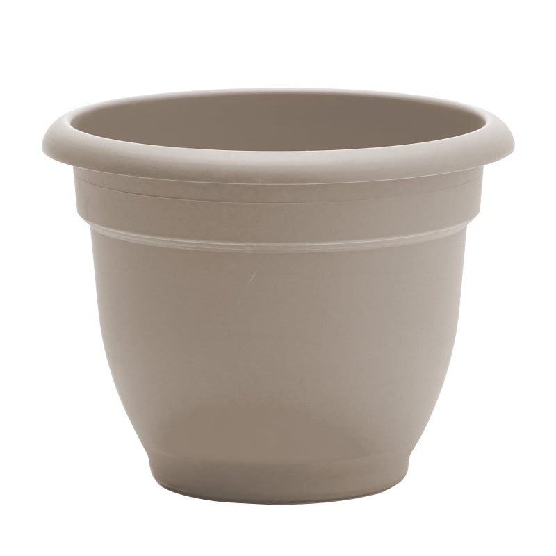Bloem AP1283 Planter, 10.1 in H, 13 in W, 13 in D, Round, Plastic, Pebble Stone
