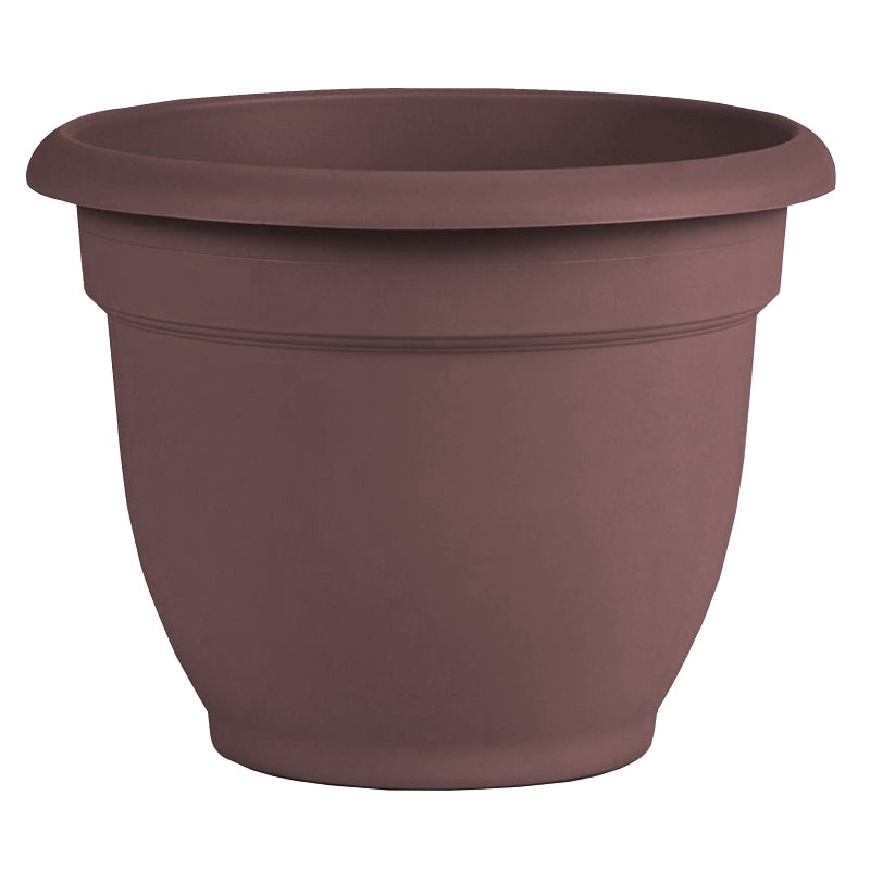 Bloem AP1657 Planter, 13.7 in H, 17.6 in W, 17.6 in D, Round, Plastic, Merlot