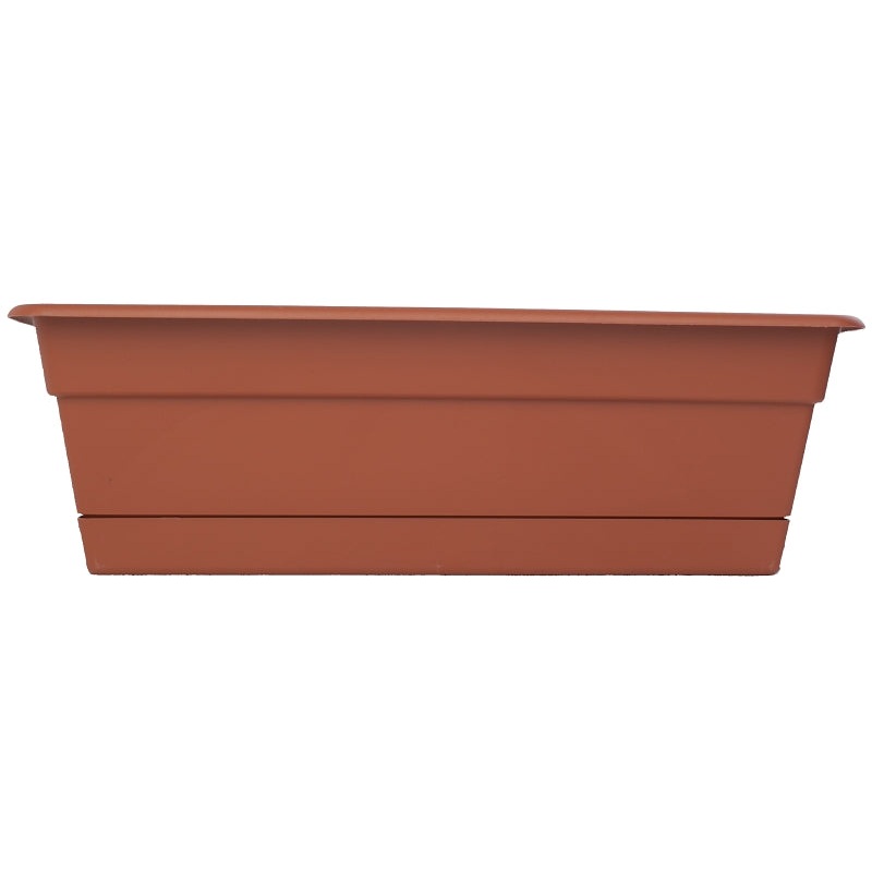 Bloem DCBT18-46 Window Box Planter, 5-3/4 in H, 18 in W, Rectangular, Plastic, Terra Cotta