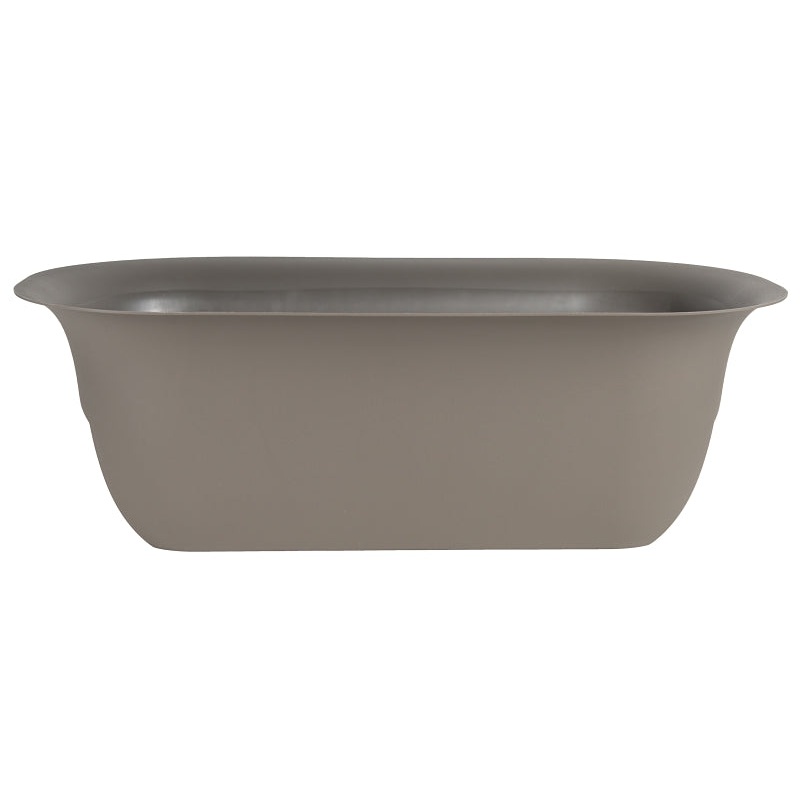 Bloem Modica MR24908 Rail Planter, 24 in W, Round, Plastic, Charcoal, Matte