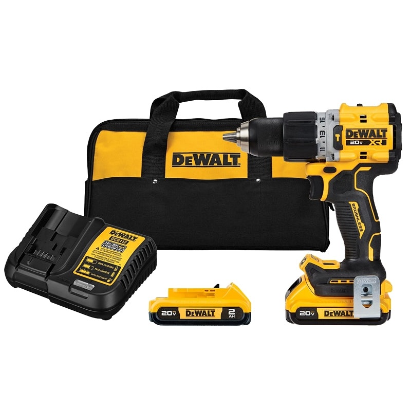 DEWALT XR Series DCD805D2 Hammer Drill Driver Kit, Battery Included, 20 V, 2 Ah, 1/2 in Chuck, Keyless, Ratcheting Chuck