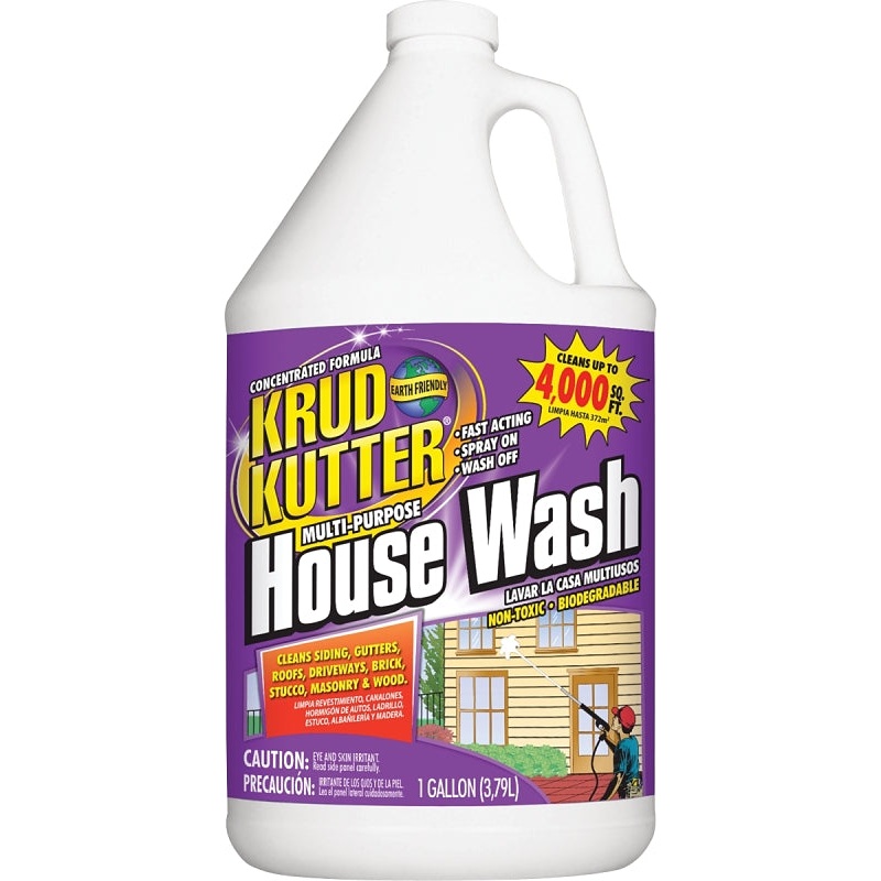 Krud Kutter HW012 House Wash Cleaner, 1 gal, Bottle, Liquid, Mild, Pack of 2