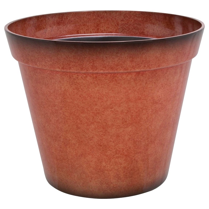 Landscapers Select PT-S035 Planter, 18 in Dia, 14 in H, Round, Resin, Terra Cotta, Terra Cotta, Pack of 6